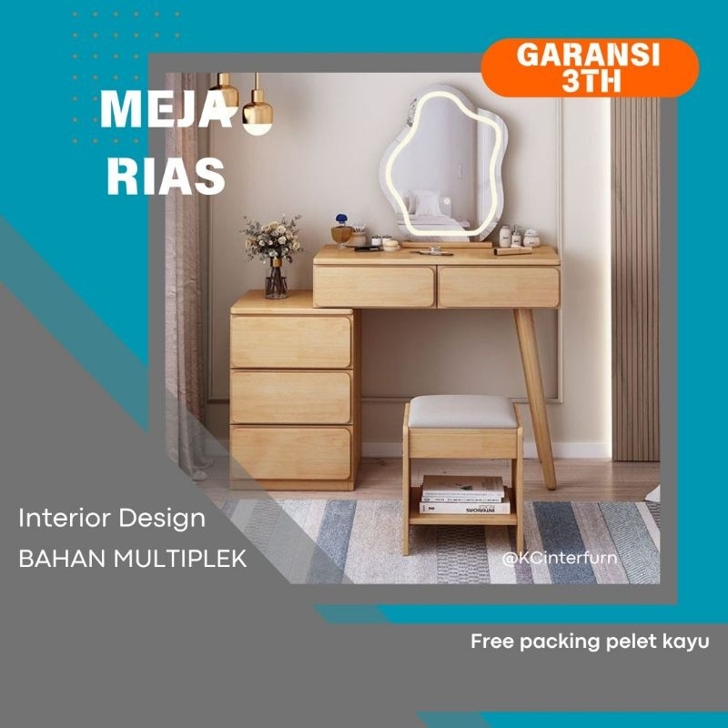 MJ.19 Meja rias meja makeup rak makeup meja console vanity table minimalis (tanpa kaca)