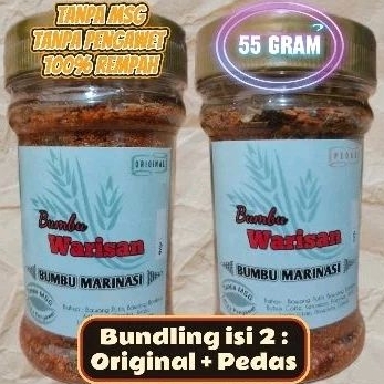 

Bundling 2 pcs Original + Pedas Bumbu Marinasi Kering by Bumbu Warisan 100% Rempah Alami Halal Bubuk Instan