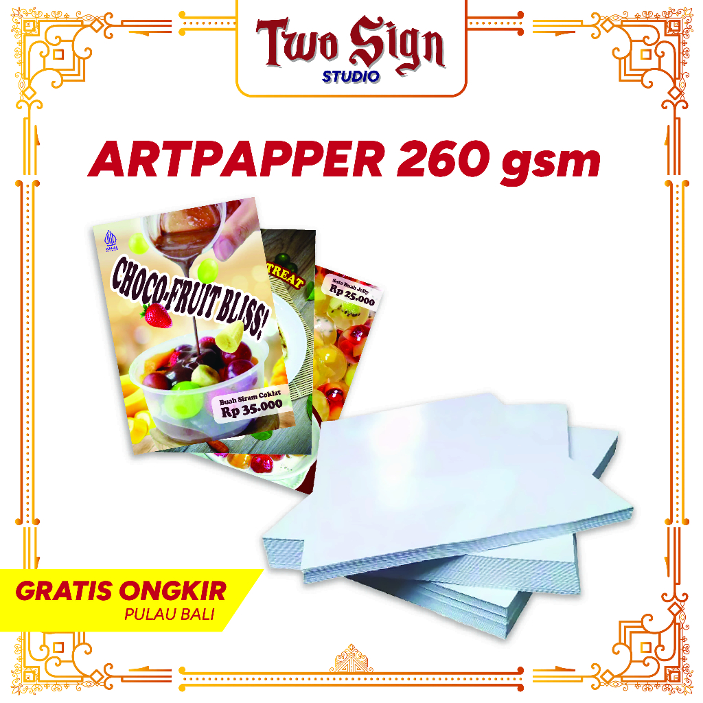 

KERTAS ART PAPER 260 GSM 1 SISI ATAU 2 SISI
