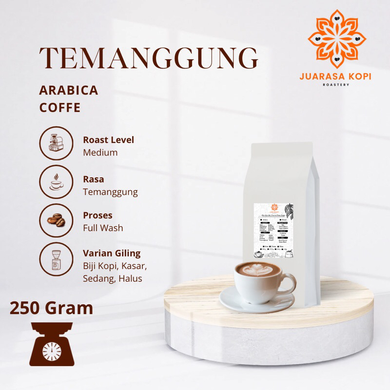 

BIJI KOPI COFFE ARABIKA TEMANGGUNG BUBUK GILINGAN MURNI PREMIUM 250gr - MURAH