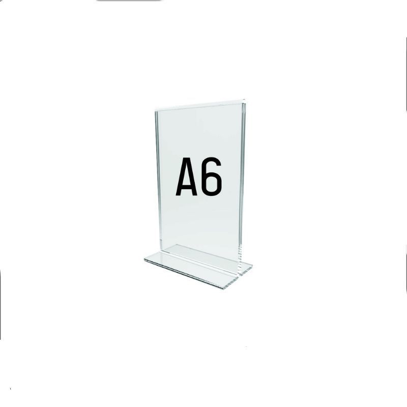 

Akrilik Tempat Brosur A6 T / Acrylic Tent Card Holder Stand 2 sisi A6 Type-T