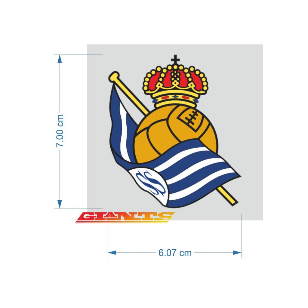 

Sablon Strika DTF logo Real Sociedad ukuran 7cm terbaru premium