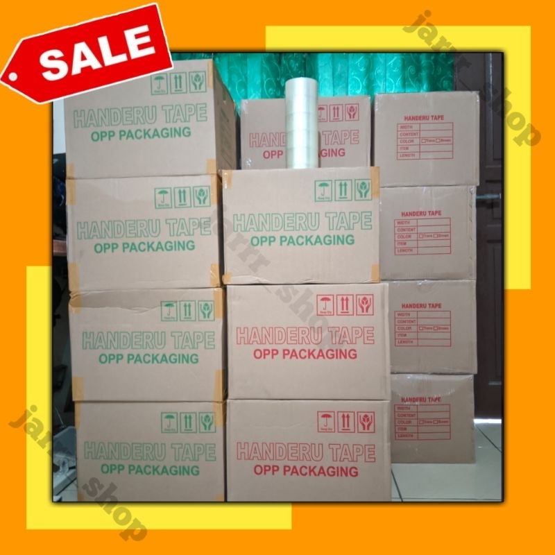 

1 DUS LAKBAN BENING & COKLAT 45MM × 100 YARD HANDERU TAPE || UKURAN JUJUR HARGA PROMO SOLASI SOLATIP LAKBAN