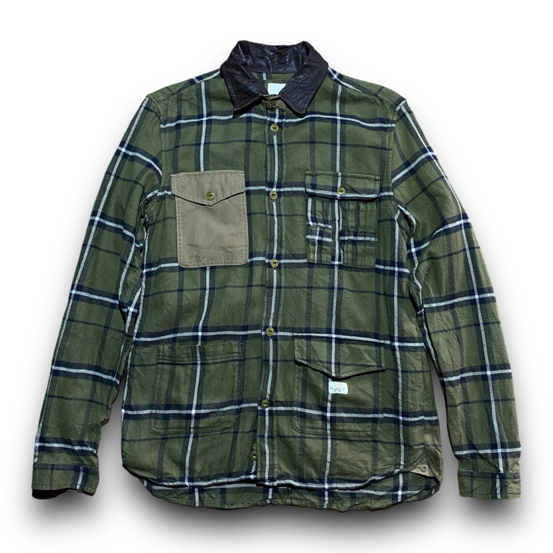 Diesel Application Goat Leather 4pocket Flannel Plaid L/S Button Shirt
