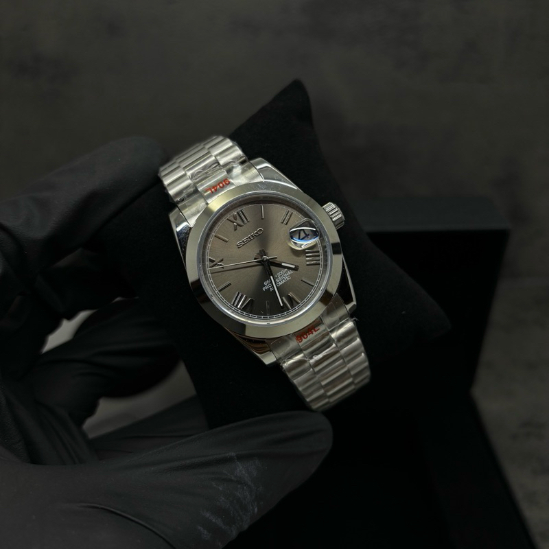 Jam Tangan Mod Seiko Datejust Roman Grey NH35 Automatic Watch President Explorer 36mm