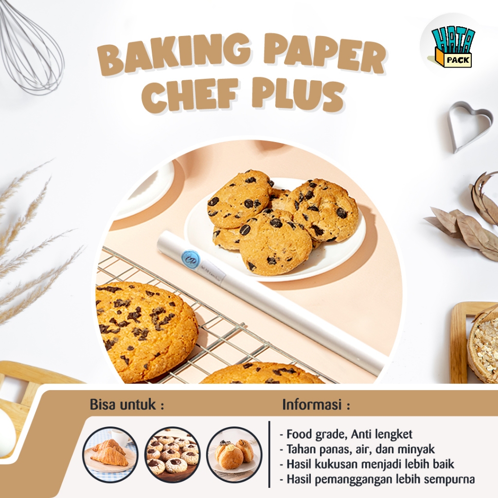 Kertas Roti Baking Paper Chef Plus / Kertas Roti Kue Anti Lengket Chef Plus 40 x 60 cm Tegal