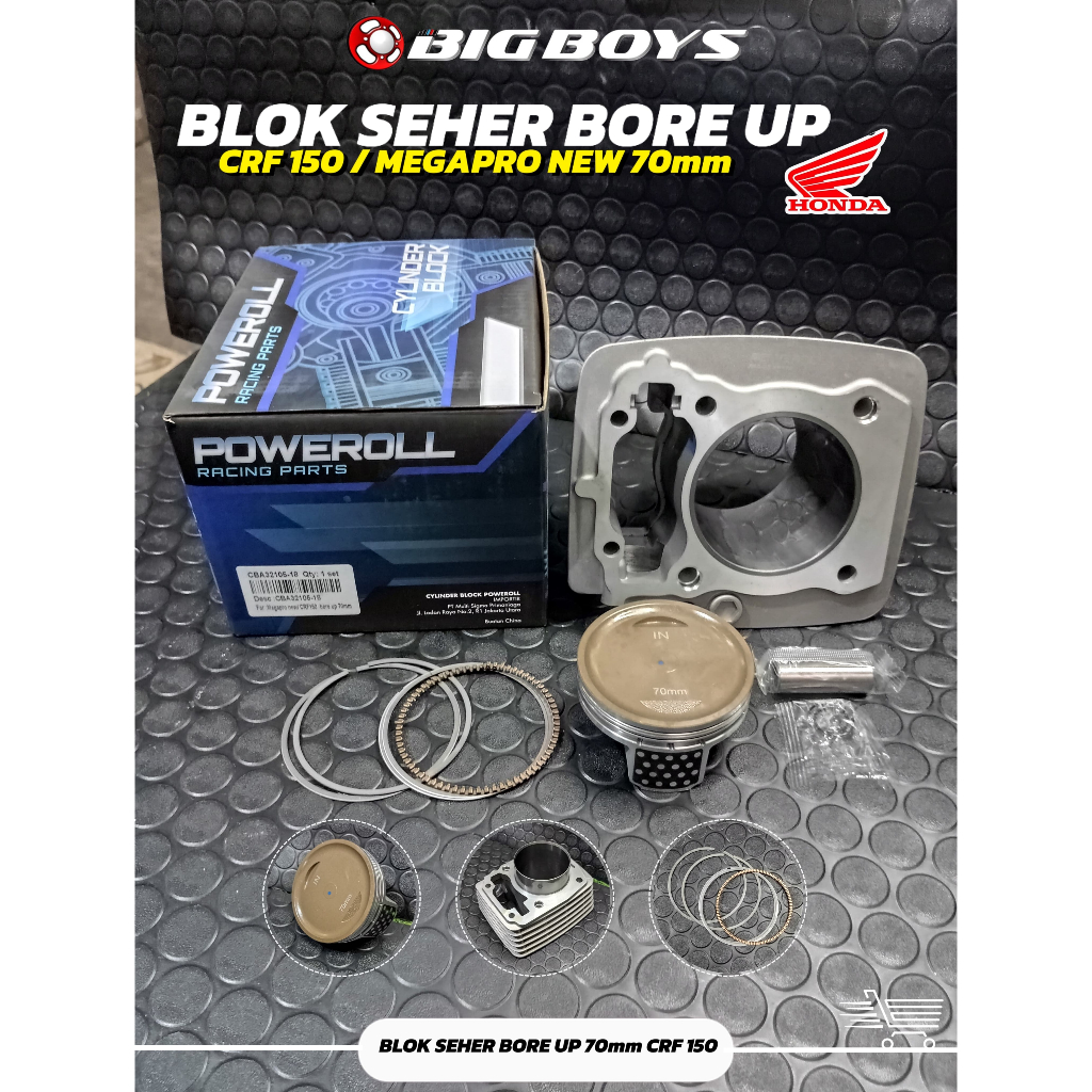 BLOK SEHER CFR 150/MEGAPRO NEW BORE UP 70MM / BORING BLOK SEHER MEGAPRO NEW / CRF 150 BORE UP 70MM F