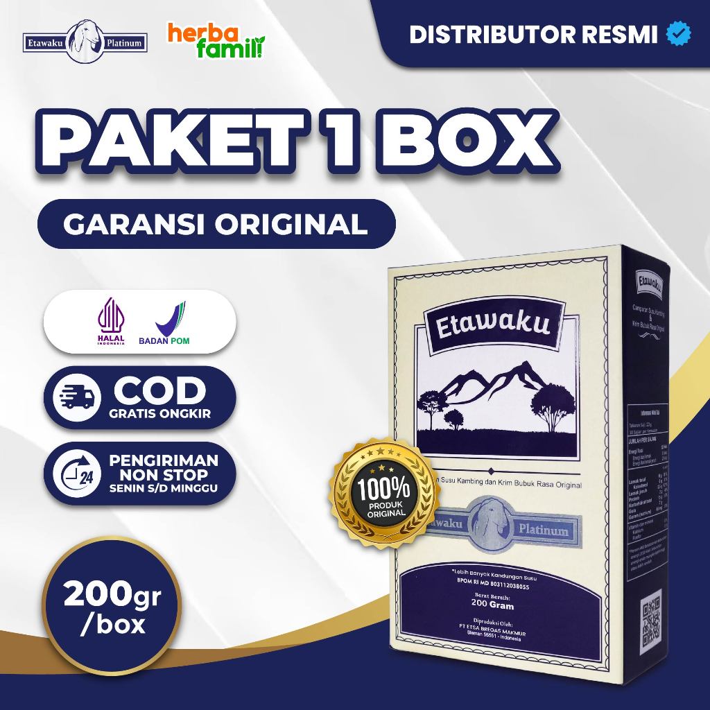 

Etawaku Platinum Original Susu Bantu Atasi Masalah Sendi Tulang Dan pernapasan Isi 200g
