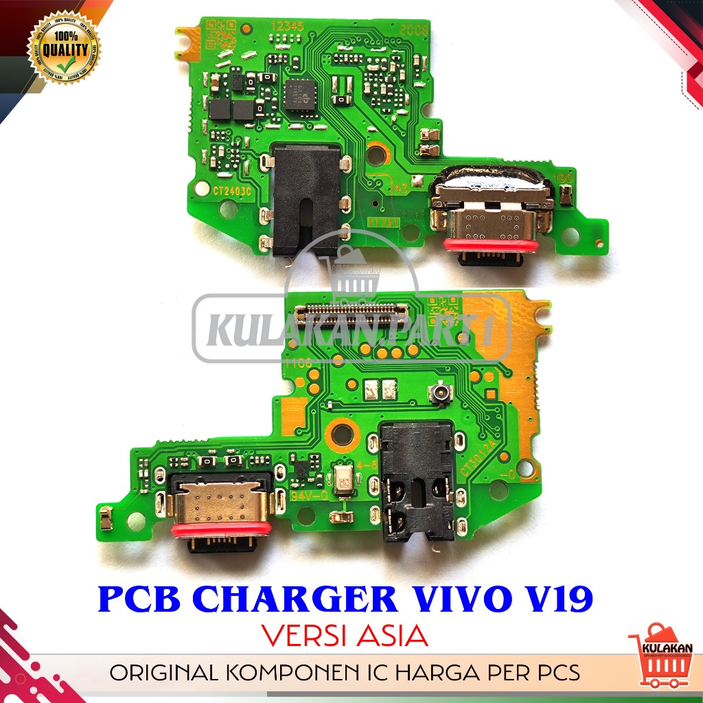 PCB BOARD PAPAN CAS VIVO V 19 2019 CONECTOR CHARGER VIVO V19 (VERSI INDO) NEW ORIGINAL