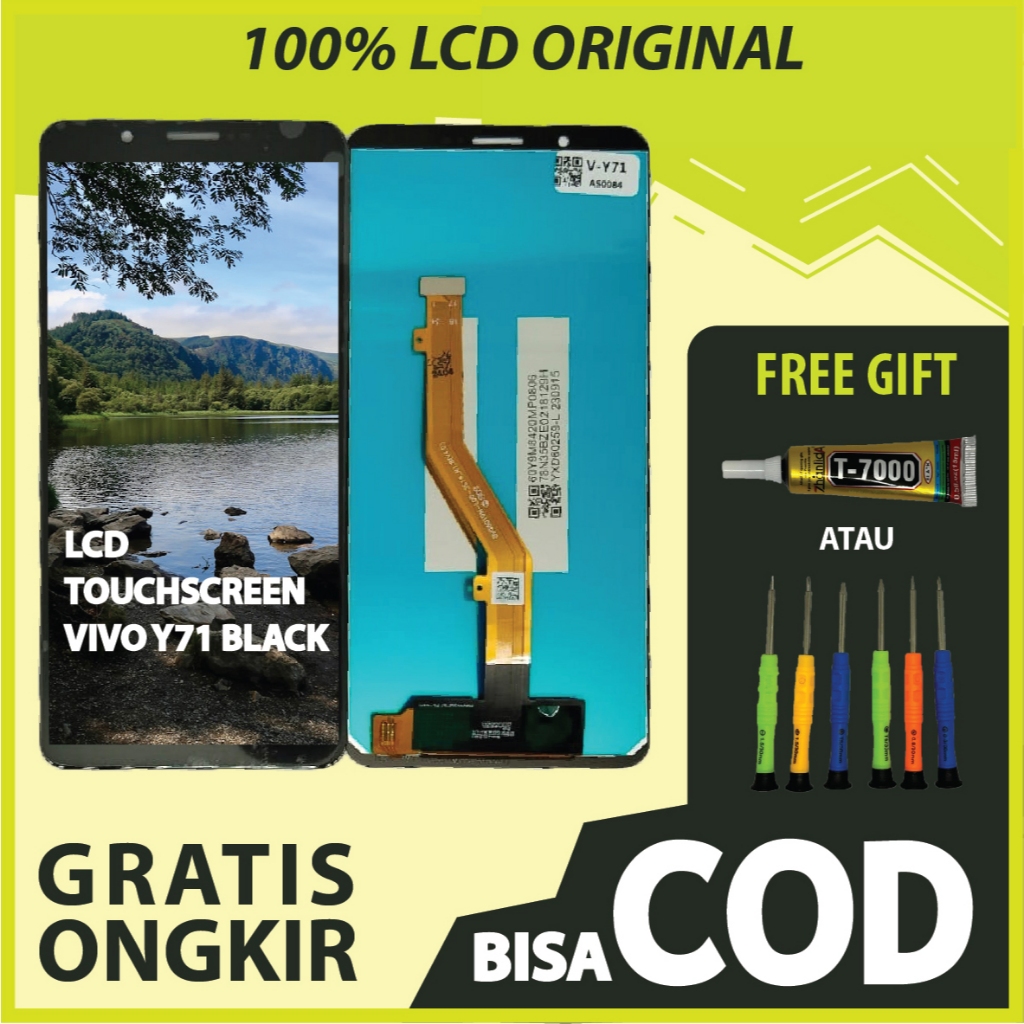 【ORIGINAL 100%】LCD TOUCHSCREEN VIVO Y71 BLACK FULLSET TOUCHSCREEN / ORIGINAL100%