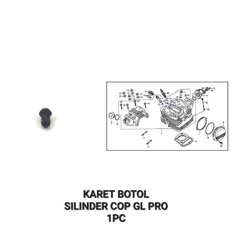 Karet Botol Silinder Cop GL Pro (Harga Per 1 PC) - Rubber Oil Seal Sil Silinder Head Kop Honda CB GL