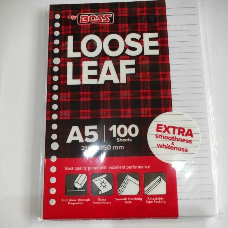 

kertas binder / loose leaf A5 isi 100 lbr