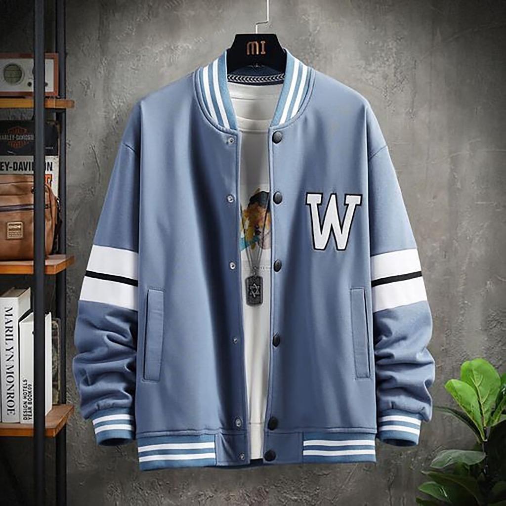 JAKET BASEBALL VARSITY W STRIPE