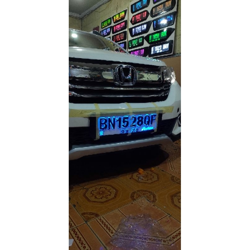 PLAT NOMOR MOBIL AKRILIK NYALA ANGKA TIMBUL ACRYLIC CEMBUNG