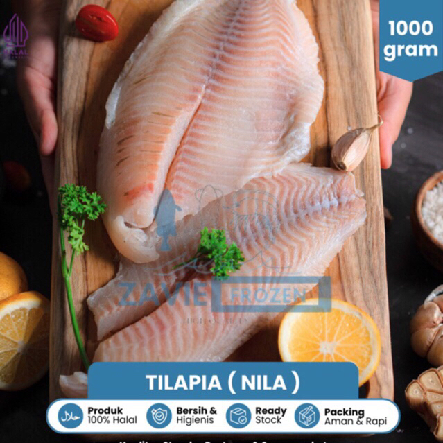 

[BEST SELLER] IKAN NILA (Tilapia filet) utuh Zavie Frozen 500 Gram