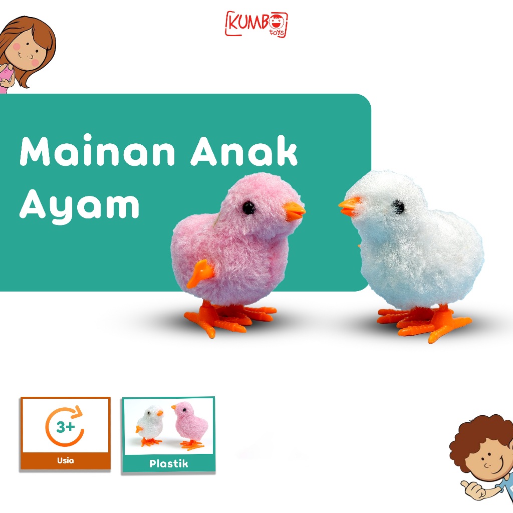 Mainan Anak Ayam Warna Warni Berjalan Model Putar