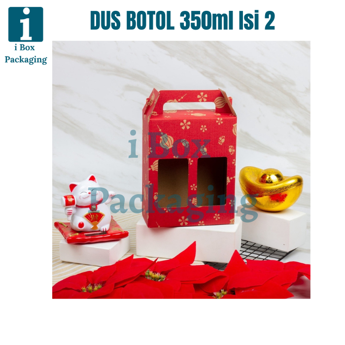 

[ 10 pcs ] Dus Botol 350ml Isi 2 Imlek Box Kemasan Minuman Juice Kopi Hampers Parsel Sincia Cny