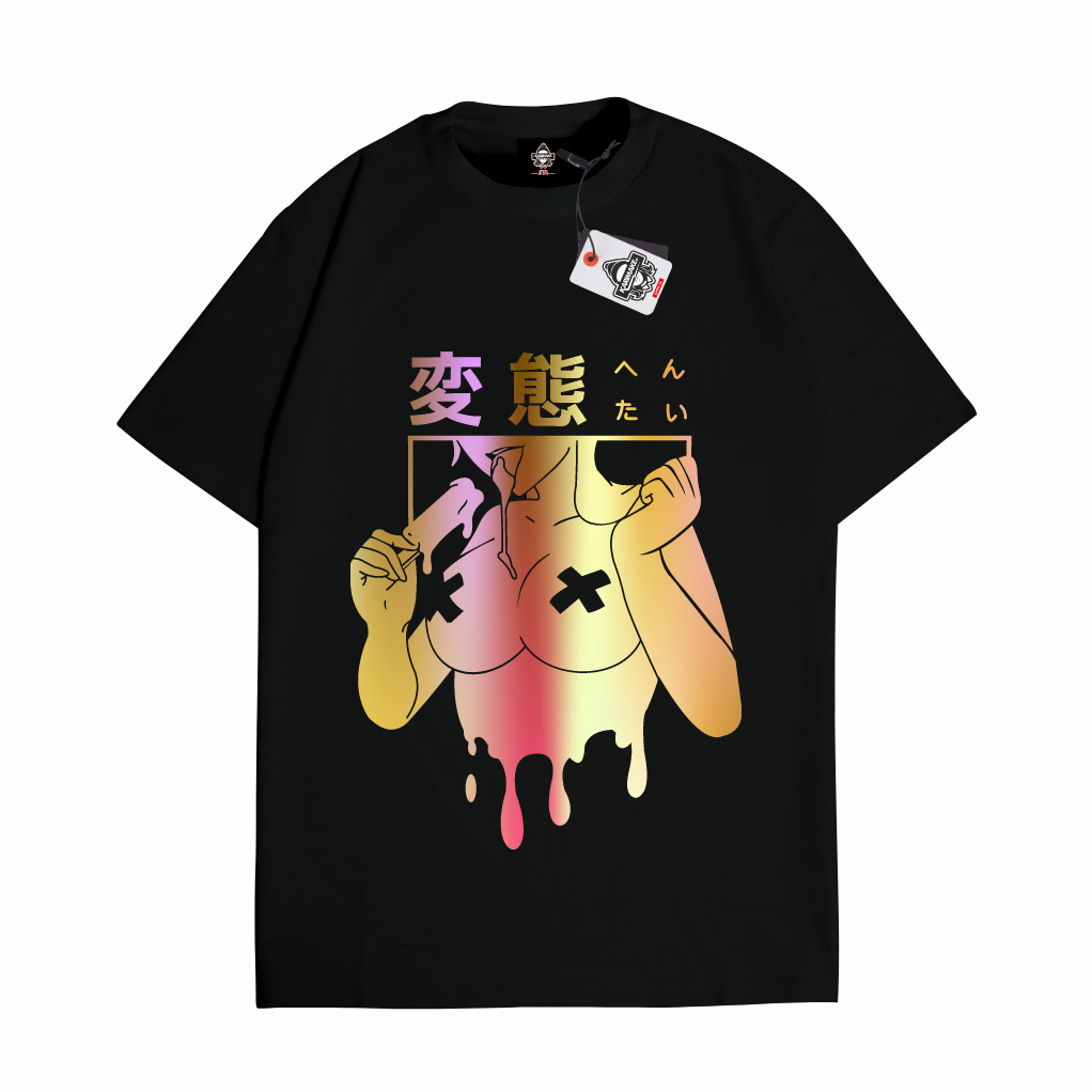 TRIANGLE Kaos Distro T Shirt Unisex Anime Jepang HENTAI KAWAII WIBU ICE CREAM Hologram