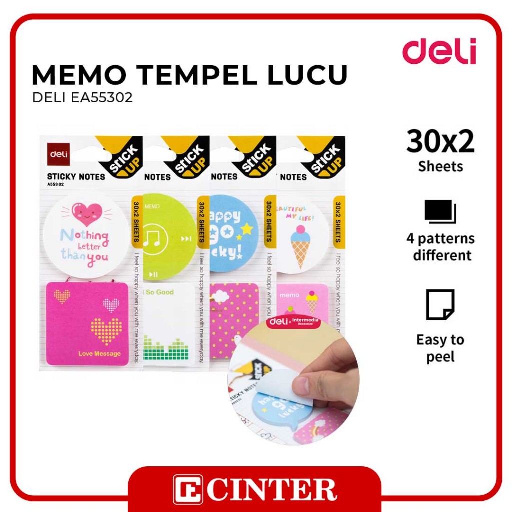 

DELI - MEMO / STICKY NOTE / KERTAS TEMPEL EA55302 2X30 LEMBAR