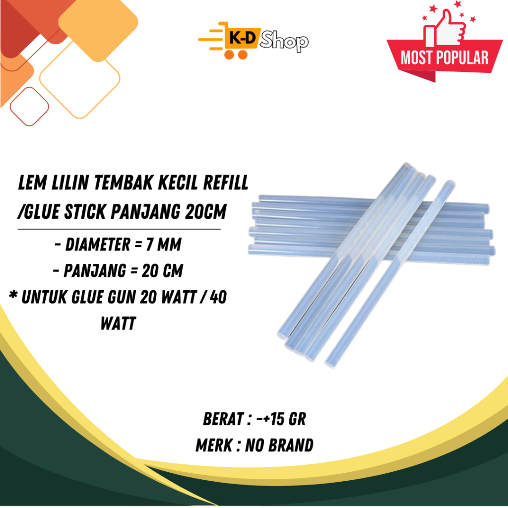 

Lem Lilin Tembak kecil Refill/Glue Stick panjang 20cm