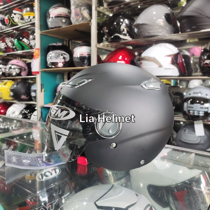 Helm GM Venus Hijab solid Black Doff / GM Hijab hitam doff / GM Hijab hitam dop / Helm GM hijab orig
