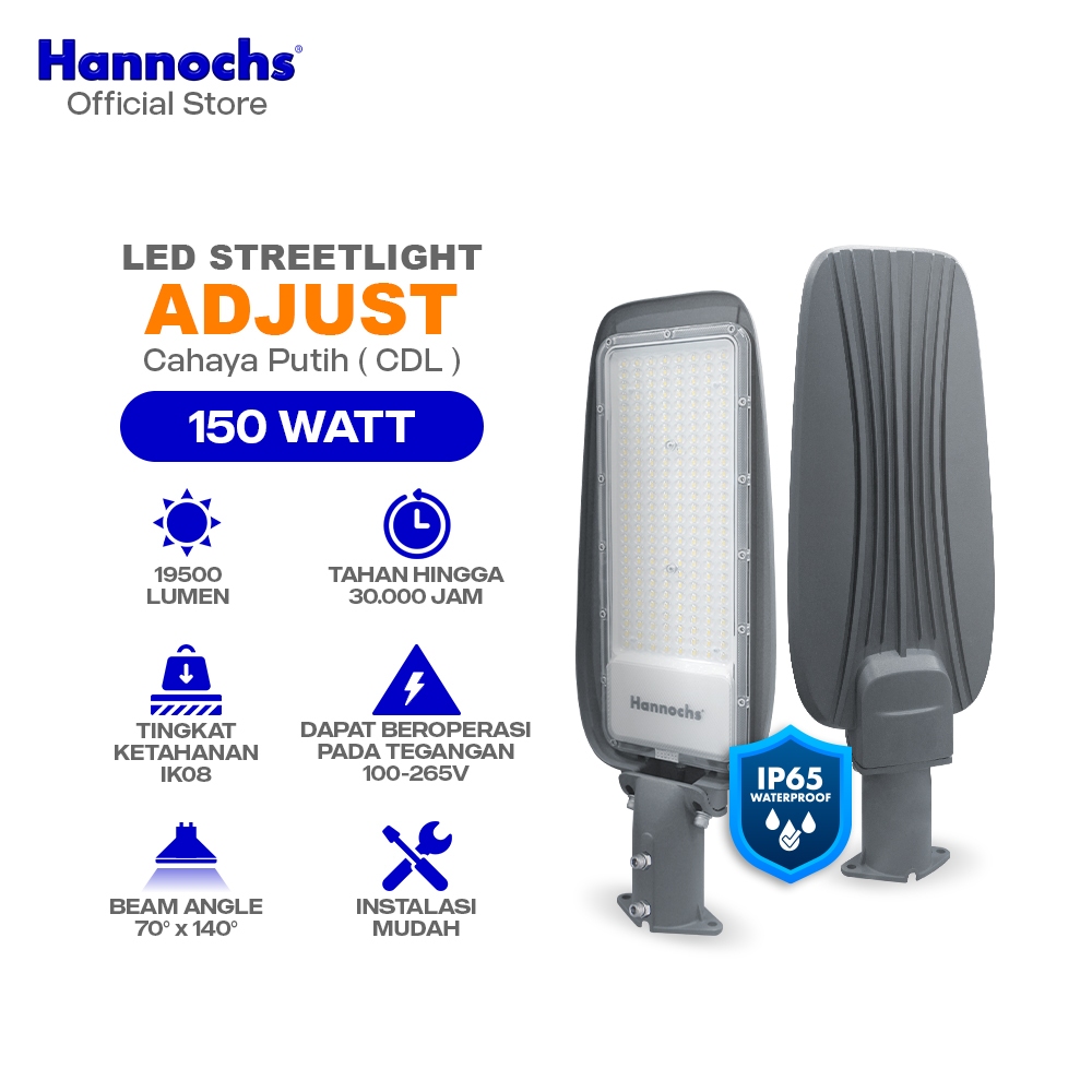 Hannochs Lampu Outdoor LED Streetlight Adjust 150W Cahaya Putih PJU