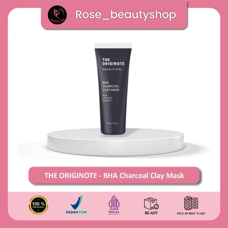 THE ORIGINOTE BHA CHARCOAL CLAY MASK 50ml - Masker Wajah - Masker Muka - Clay Mask Originote - Maske