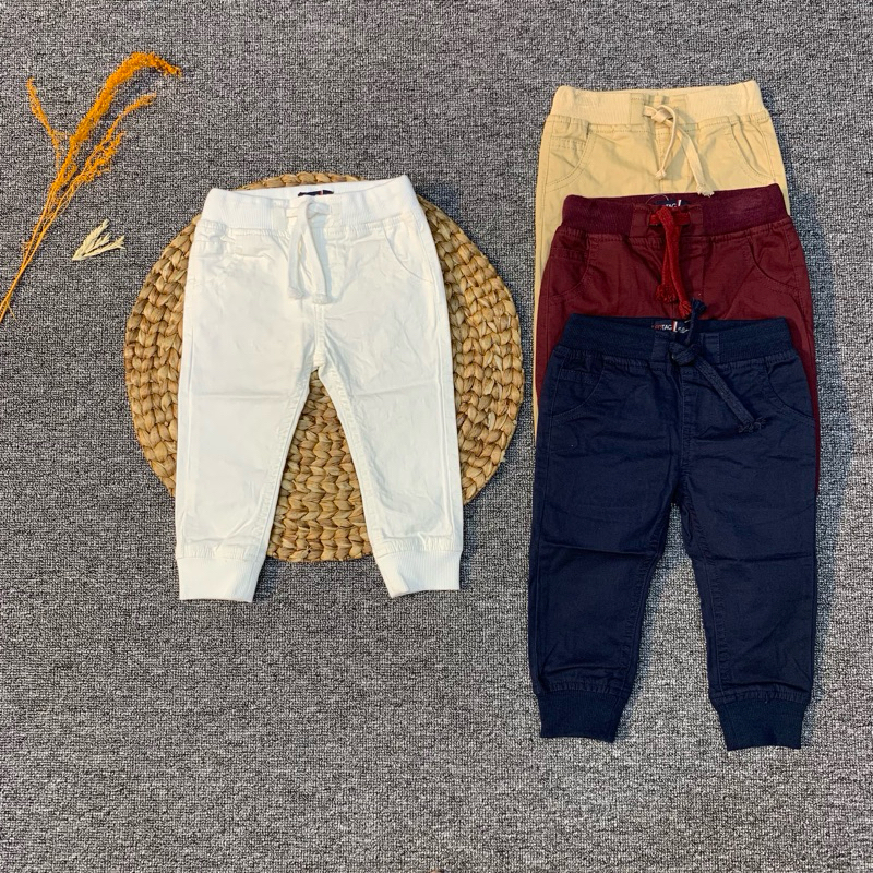 Celana joger / Jogger bayi anak cowok / cewek UNISEX Hitam, Putih , Navy , Coklat chinos & Maroon 6 