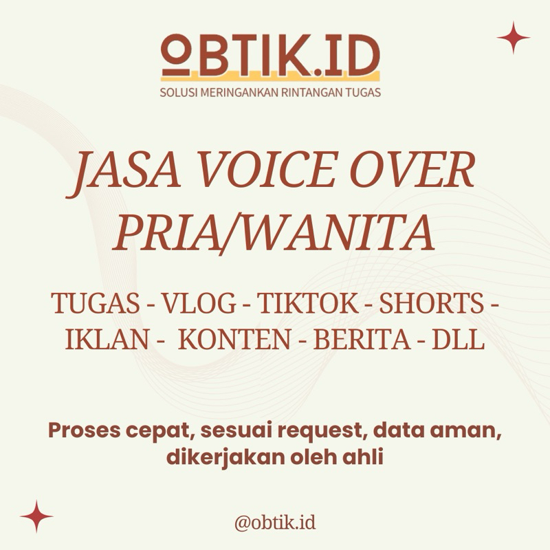 JASA VOICE OVER PRIA/WANITA