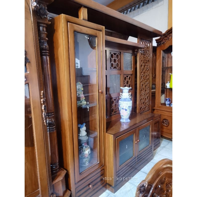 Lemari sekat jati / Lemari sekat / Partisi 2 muka