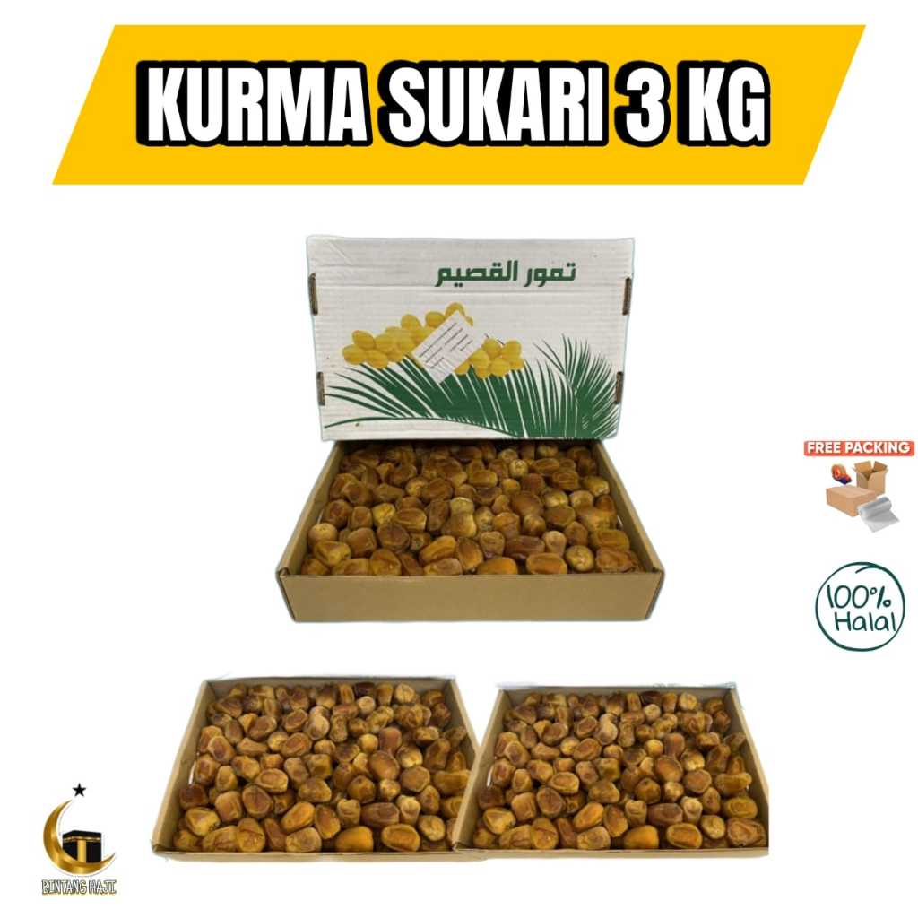 

Kurma Sukari Premium Al-Qasim/NR 3kg Original 100% Best Seller