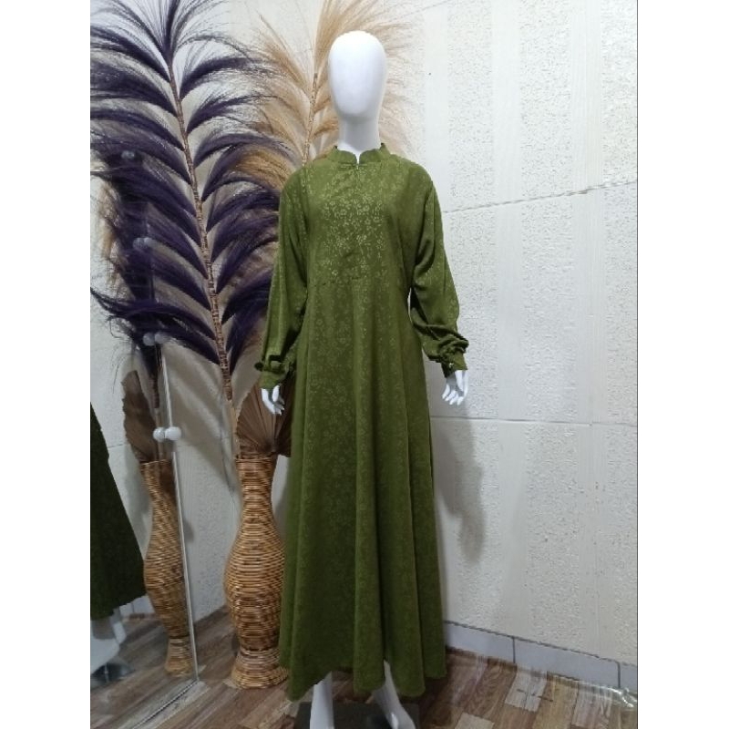 wolfis emboss anggie gamis set khimar