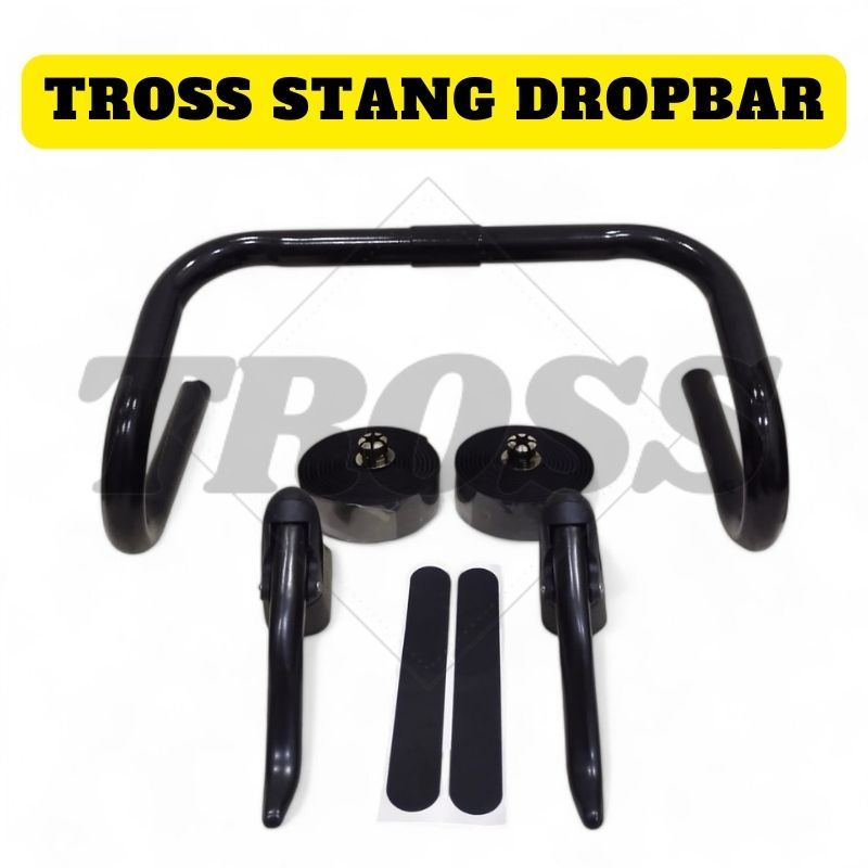 TROSS Stang sepeda balap standar 25,4 Dropbar handle rem alloy bartape gravel fixie mtb roadbike PAK