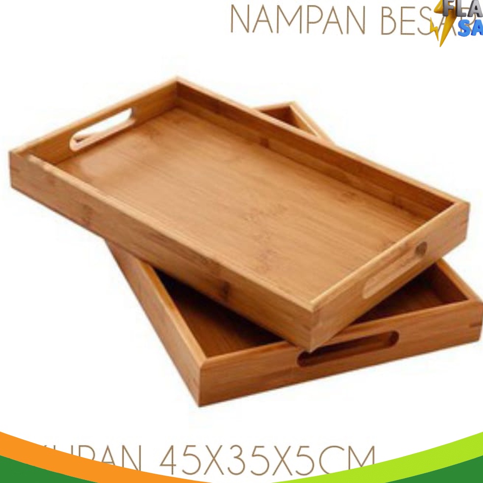 BOMBASTIS wooden tray baki kayu nampan kayu besar nampan kotak kayu wadah saji