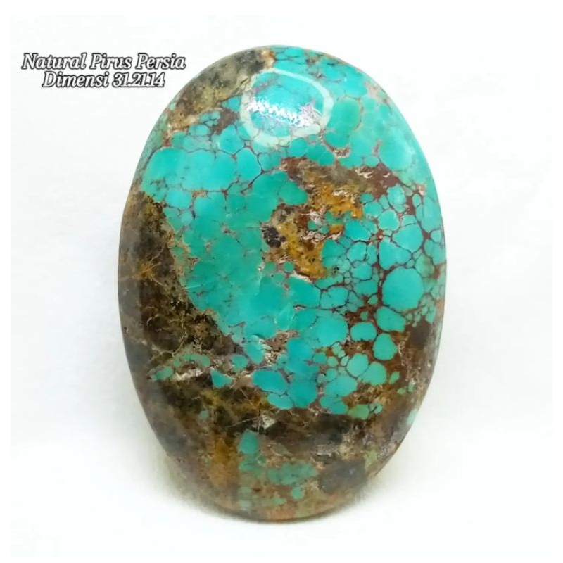 Natural Pirus Persia Hijau Muda Urat Emas Lawas Jumbo