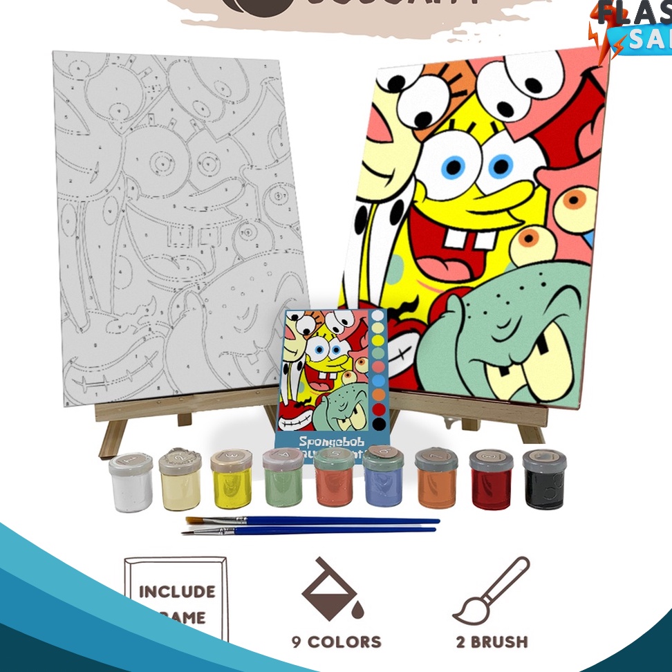 

FLASH SALE Paint By Number Kit Spongebob Squarepants Cocoartid I Kanvas 3 x 2 cm