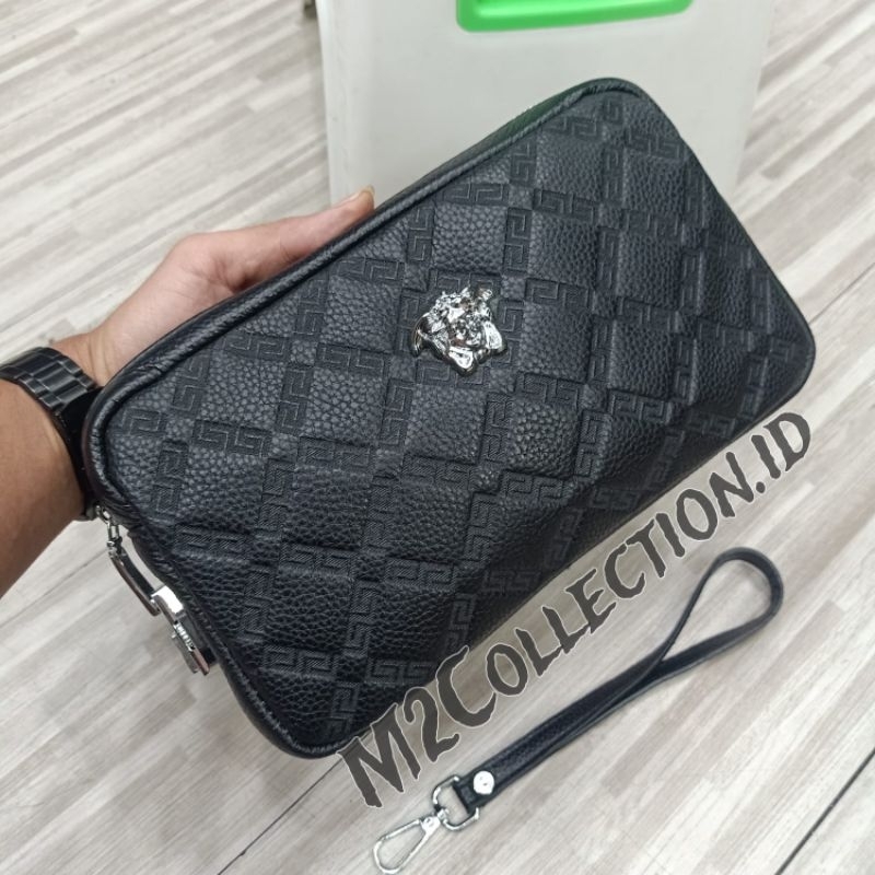 handbag kunci kode versace clutch tas tangan kulit import
