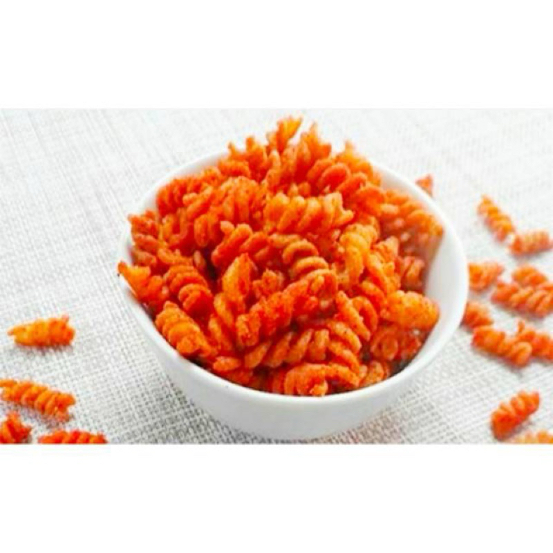 

CEMILAN SNACK MAKARONI BANTET ULIR SPIRAL PEDAS 200 gram