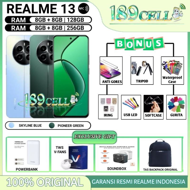 REALME 13 RAM 8/256 GB | REALME13 RAM 8/128 GB GARANSI RESMI REALME INDONESIA