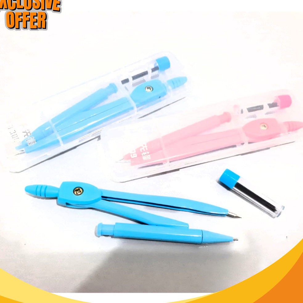 

LIMIT Harga Grosir 1LUSIN12PCS Jangka Besi Warna Plus isi pensil DCS39