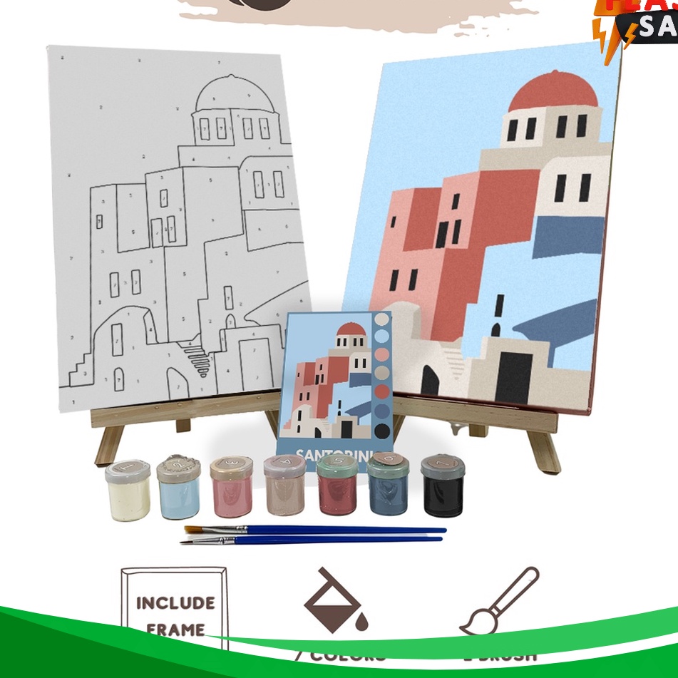 

SENSASIONAL Paint By Number Kit Santorini Cocoartid I Kanvas 2 x 3 cm