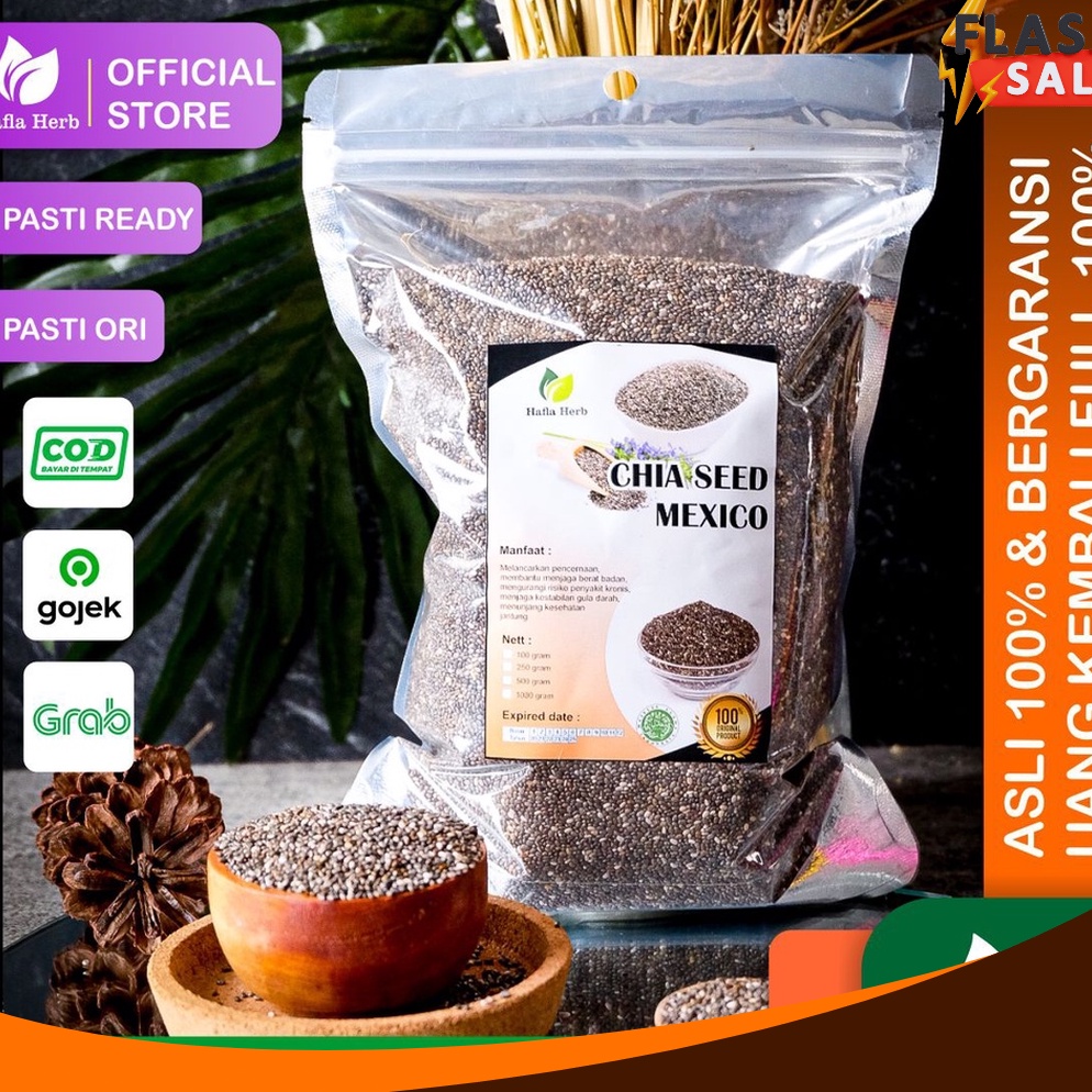 

LUAR BIASA Chia Seed Mexico Organic untuk Diet Freshly Black Cia Sead Organik fresly Biji Chia Seeds