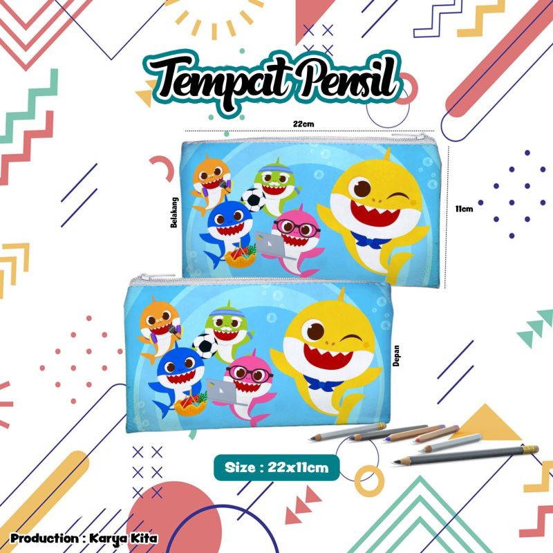 

tempat pensil/kotak pensil karakter anak BABY SHARK 04 bahan import kualitas premium