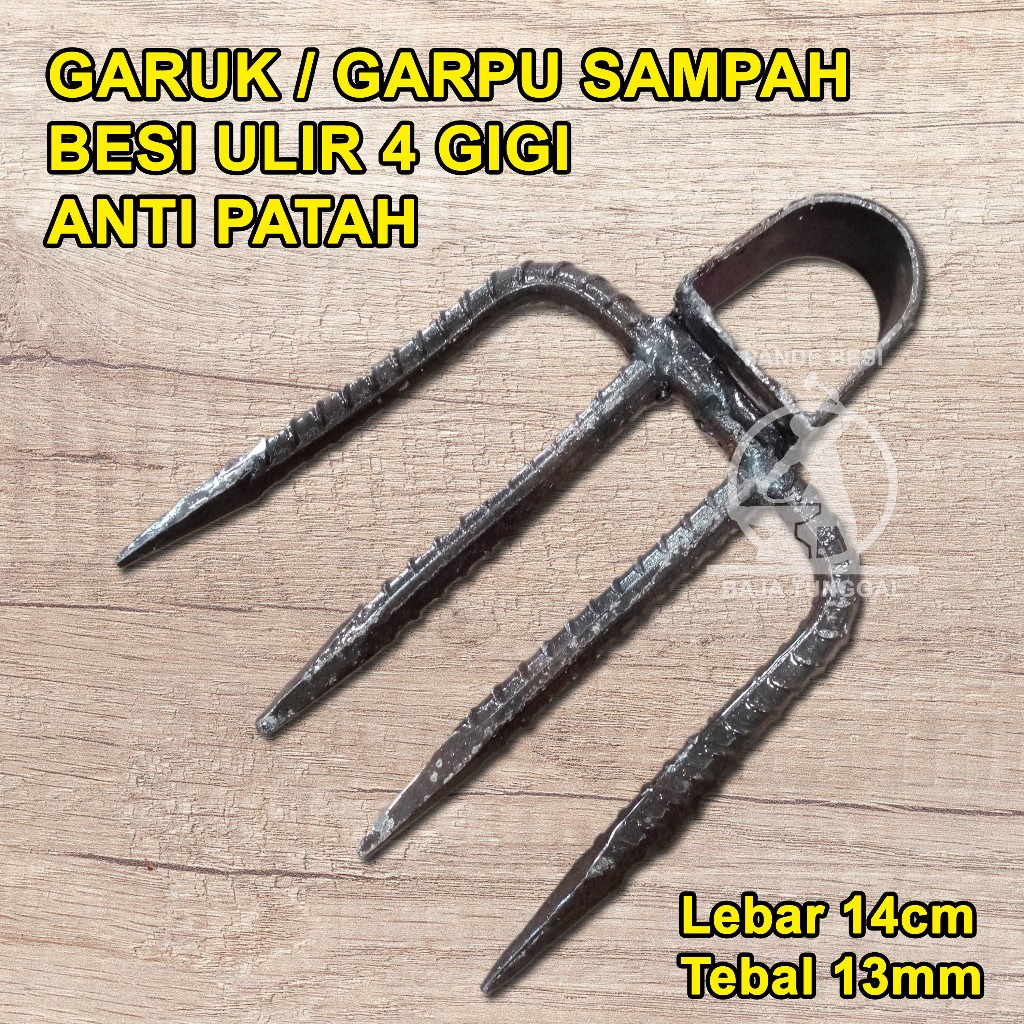 Garuk Sampah Gigi 4 Besi Ulir (Garuk Pacul Garuk Sampah)