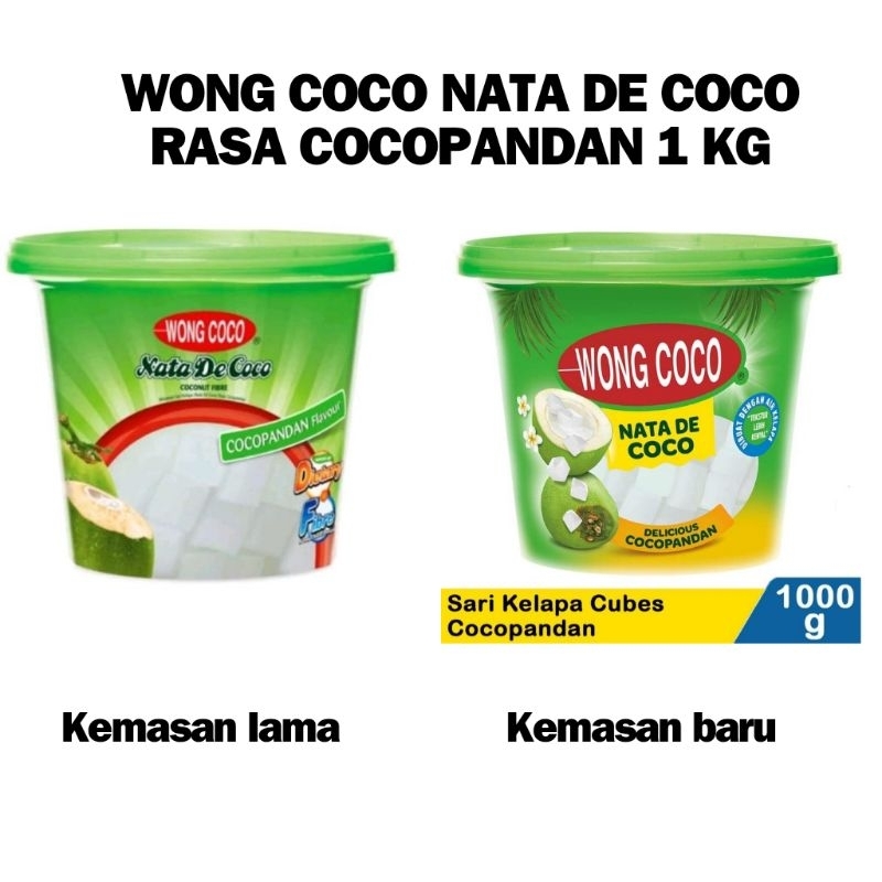 

WONG COCO NATA DE COCO RASA COCOPANDAN KEMASAN 1000 GRAM/1 KG NYAStore