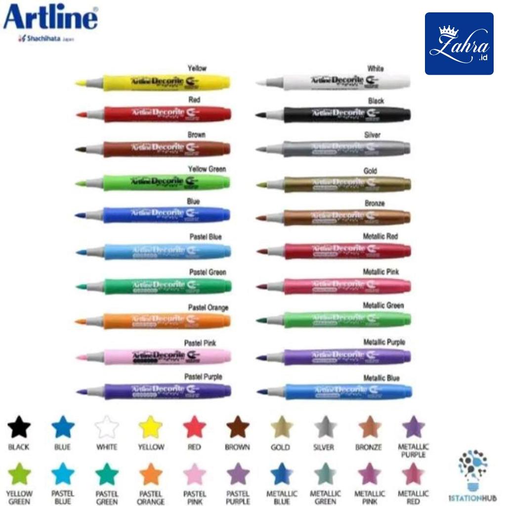 

ARTLINE DECORITE BRUSH PEN NEW ITEM hitam kertas stationery