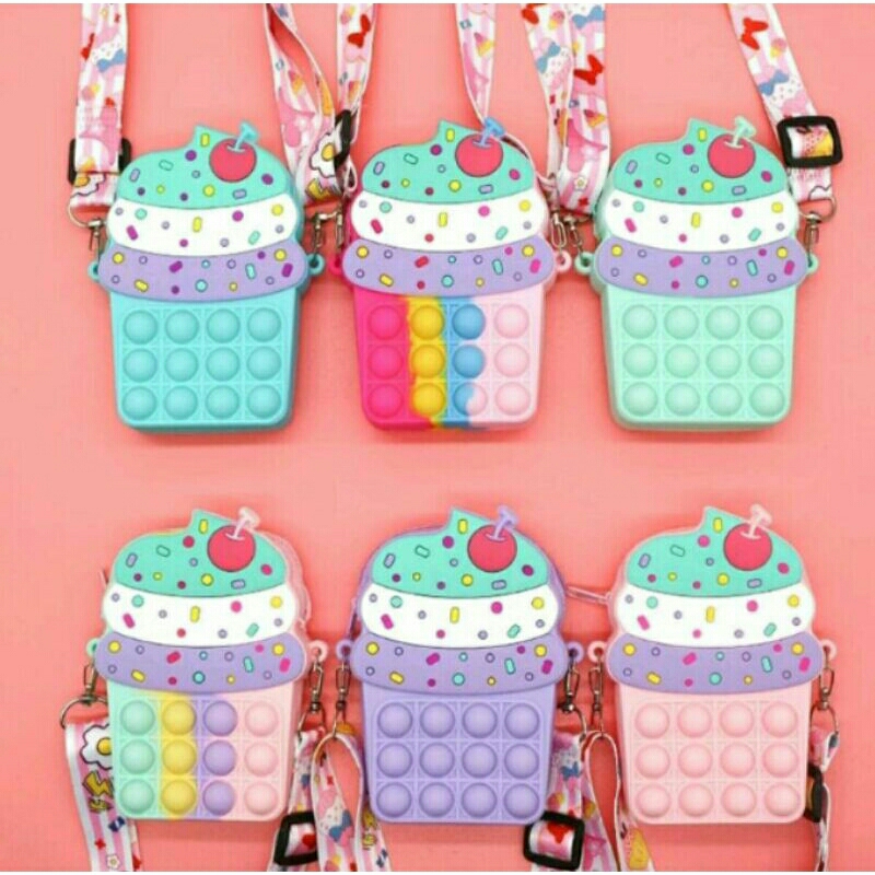 tas pop it ice krim  jelly mini / tas pop it mini