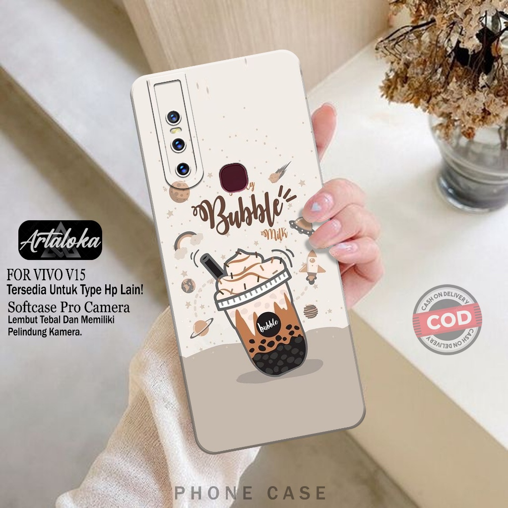Softcase Hp VIVO V15 Fashion Case Boba Case VIVO V15 Silikon TPU Pro Camera Casing VIVO V15 Cover Hp