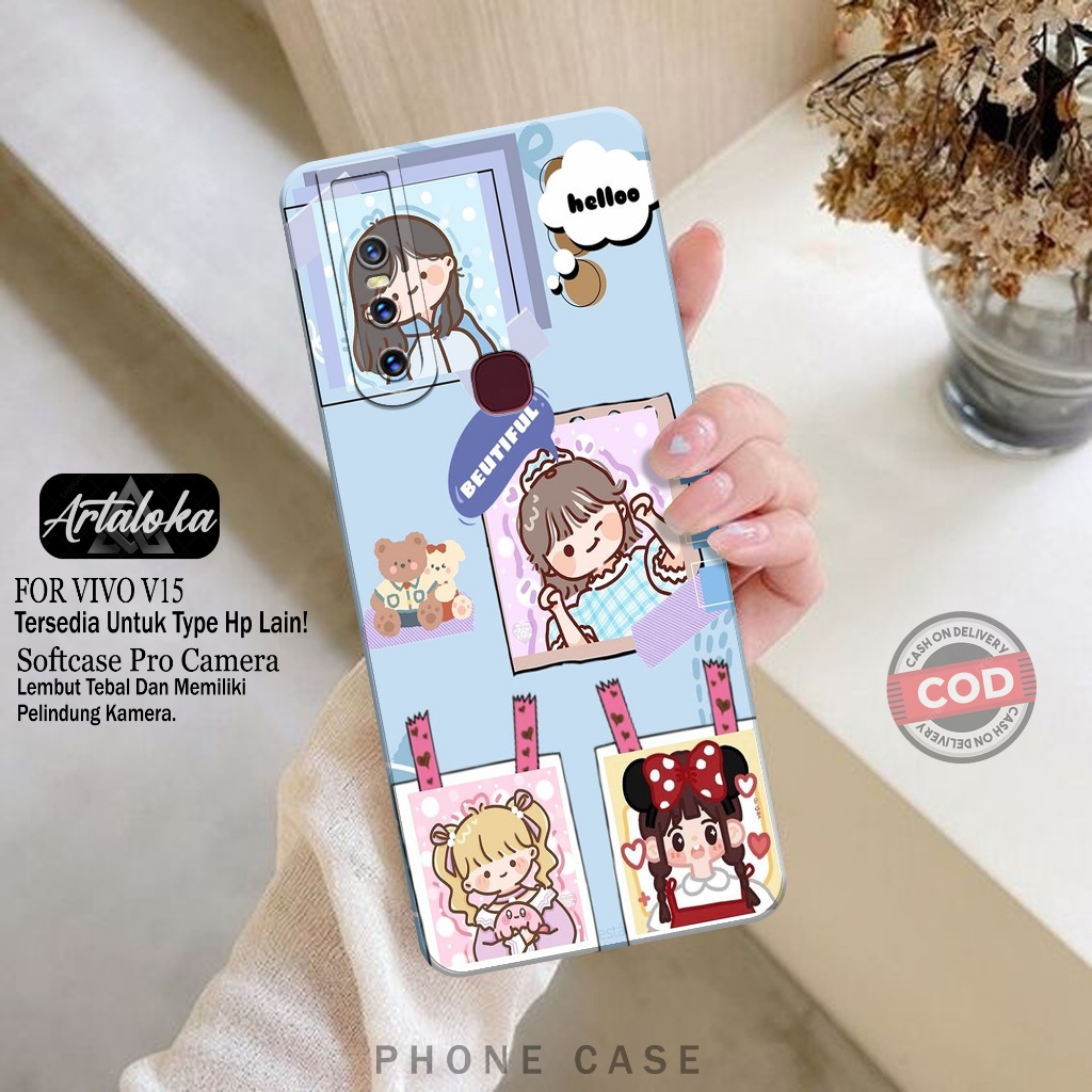 Softcase Hp VIVO V15 Fashion Case Kartun Case VIVO V15 Silikon TPU Pro Camera Casing VIVO V15 Cover 