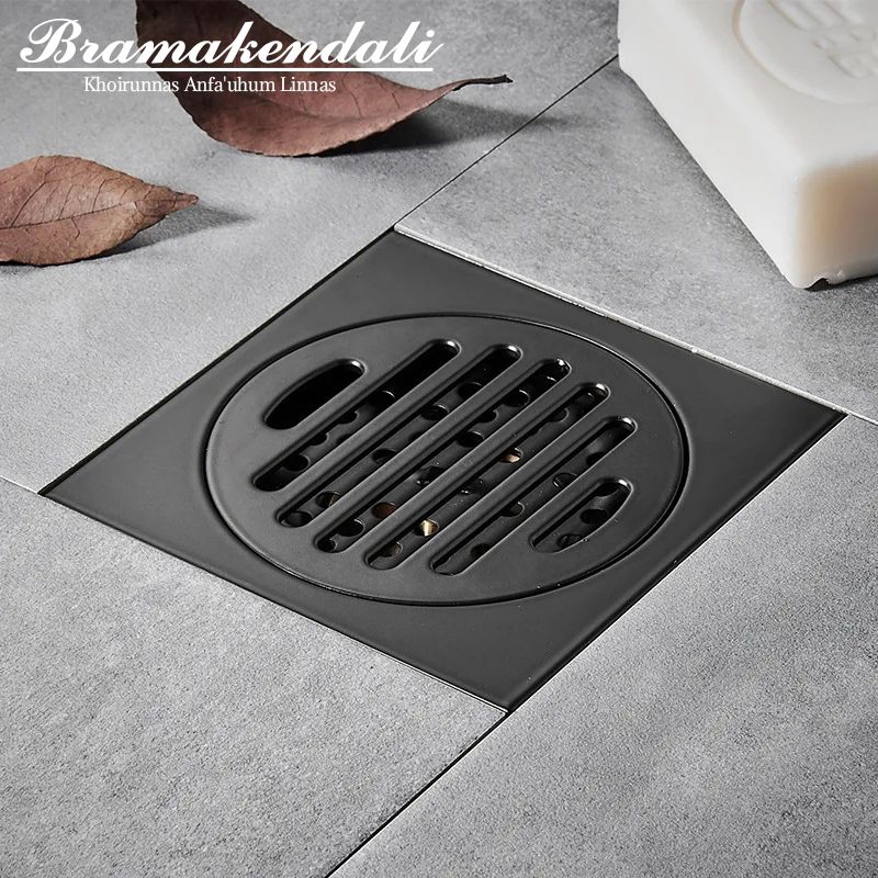 FLOOR DRAIN Stainless SUS 304 Hitam Model Garis SBR | Floor Drain Motif Garis Bulat Anti Kecoa